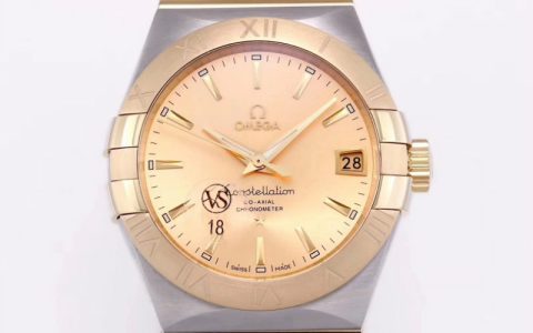 VS廠歐米茄星座系列金色表盤表針款復刻腕表做工評測