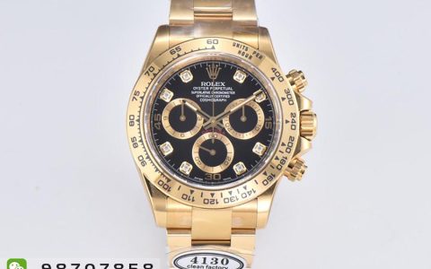 CleaN廠C廠勞力士迪通拿黑盤鉆刻金圈款復刻腕表是否會一眼假-C廠迪通拿M116508-0016手表如何